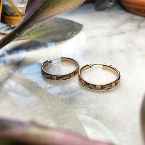 14k Solid Yellow Gold Vintage 1980's Earrings